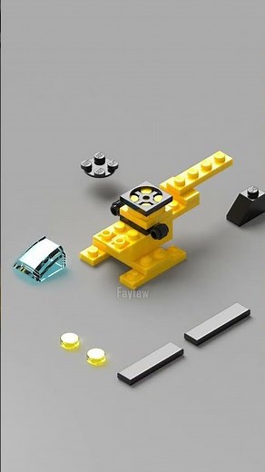 Speed build mini yellow helicopter