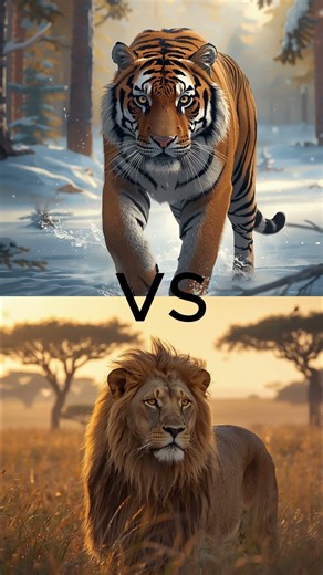 🦁 African Lion vs 🐯 Siberian Tiger