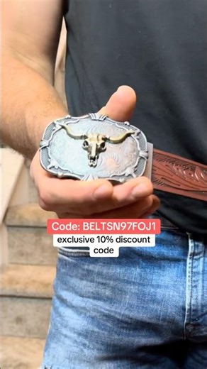 estern-style belt with a ratchet buckle