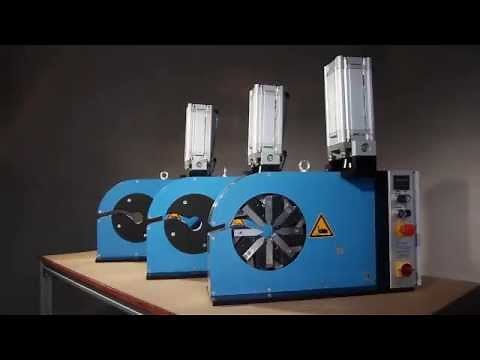 Schlauchpresse mit 8 Pressbacken