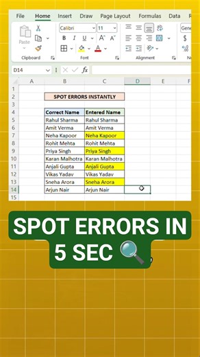 Find Row Difference in Excel Like a Pro 🔍⚡ | Compare Rows, Fix Errors Fast!
