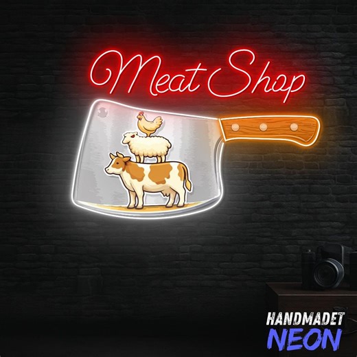 Meat Shop Neon Sign for Store Wall Decor, Butcher Store Led Light, Custom Neon Sign, Meat Market Wall Decor, Gift for Butcher - Etsy