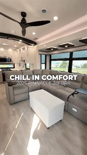 Vals Review on Instagram: "Luxury Redefined in the 2026 Pinnacle 38FBRK ✨🏡⁠ The 2026 Pinnacle 38FBRK by Jayco is a true residential retreat on wheels. With a stunning rear kitchen, a full front master suite, and premium amenities throughout, it’s built for those who expect nothing less than the best from their fifth wheel. Perfect for couples or full-time travelers who love high-end design and home-like comfort.⁠ ⁠ – Rear kitchen with residential appliances & solid-surface countertops⁠ – Front 