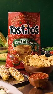 Introducing new Tostitos Mexican Street Corn chips 🌽 Take the taste of elote with you, now on-the-go! | Tostitos