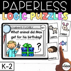 Kindergarten Problem Solving Math Reading | 1st Paperless Logic Puzzles SET 1