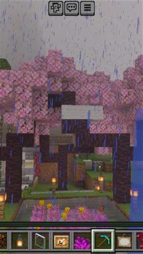 Minecraft Cherry Blossom House Tour 🌸 Rainy Vibes & Cozy Interior #minecraft