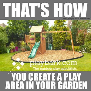 This is how you create a play area in your garden! Get everything you need at playbark.com | playbark.com | Facebook
