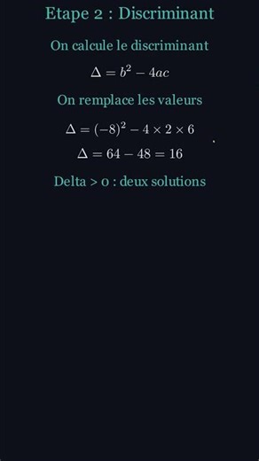 Comment resoudre une equation du 2nd degre en 30s #Shorts