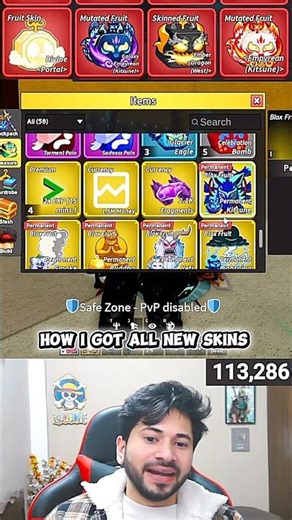 I got all new dragon kitsune & portal skin 🥶🔥 #viral #bloxfruits #fyp #roblox #newvideo