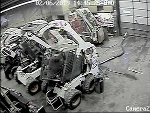 Bobcat hydraulic hose burst