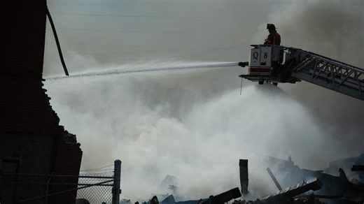 Warehouse fire rips through former Hercules Buggy Company building in Evansville