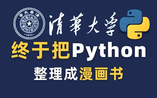 【B站最完整教程】清华大学终于把Python整理成漫画书了，动画教学更生动，【小学生都可以学会的教程】你不来试试吗