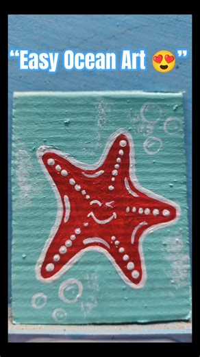 Cute starfish painting on cardboard | Easy aesthetic ocean art 🌊✨#cardboardcraft #paintingideas