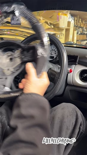 MINI Genuine Carbon Fibre Flat Bottom Replacement Steering Wheel - Available from :- https://killallchrome.com/product/mini-r50-r52-r53-carbon-fibre-steering-wheels/ | Kill All Chrome