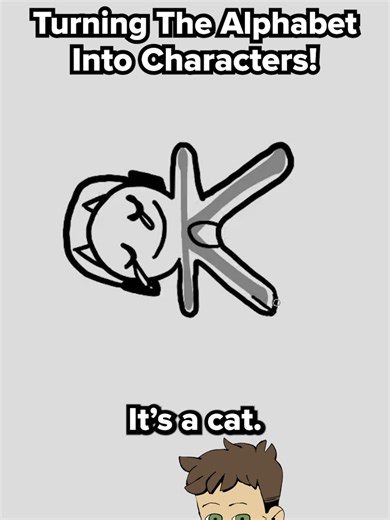 K is for cat - Turning every letter of the alphabet into a character #drawing #alphabet #letter #character #art #cartoon #k #cat