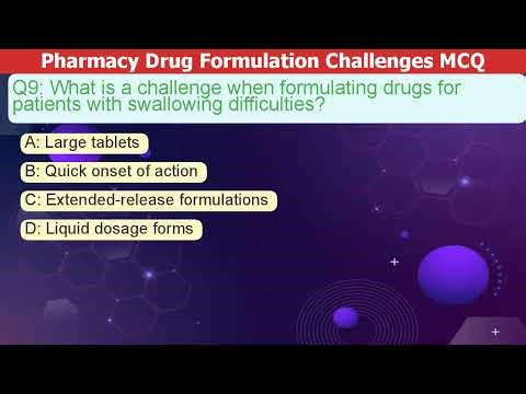 Pharmacy Drug Formulation Challenges MCQ Practice | Pharma Quiz