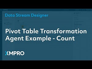 Pivot Table Transformation Agent Example | Count | XMPRO Data Stream Designer