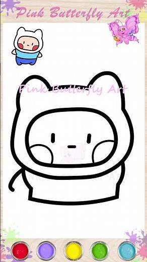 Learn How to Draw Finn Drawing and Coloring Animations for Kids Toddlers Preschoolers #adventuretime