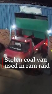 This is the shocking moment a coal lorry stolen in Nottingham was used in a ram-raid 20 miles away. The truck owner has told us of his distress as elderly people rely on his deliveries to keep them warm. Read what he had to say here: https://bbc.in/3C1DWx2 | BBC Nottingham
