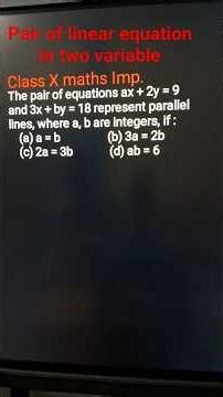 Pair of linear equation in two variable Class 10th maths imp cbse#maths #cbseboard #class10th #10th