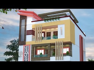 30 feet east face front elevation design with plan