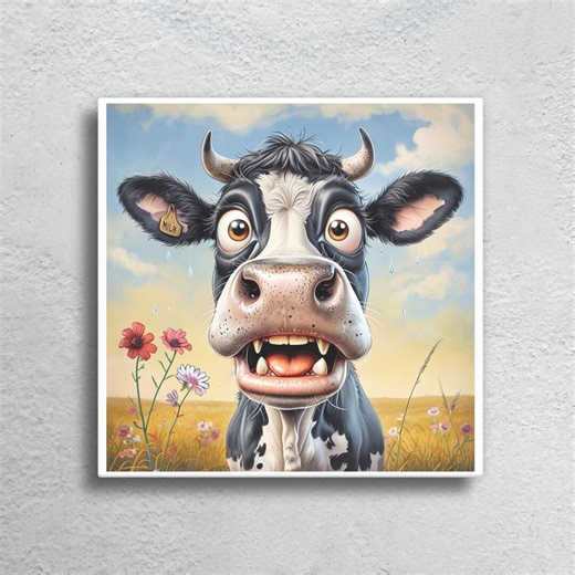 Funny Cow Art Print, Whimsical Farmhouse Nursery Decor (digital Download) - Etsy