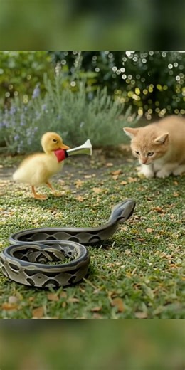 "Baby Duck's Friendship! Caught!!" #GooseVsnake #animals #UnbelievableMoment #funnyanimals