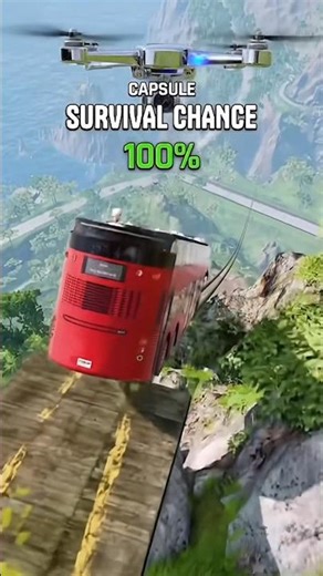 Bus Falling Off Cliff – Capsule Survival 100% 😱#shorts