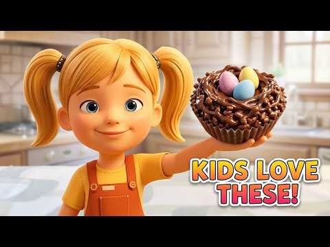 Chocolate Nest 🐣 Easy Easter Treat for Kids! | Cook with Holly