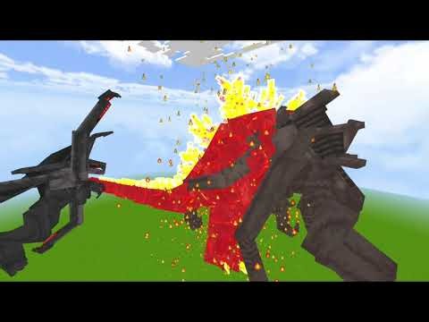 Burning Godzilla vs Godzilla Legacy Of Titans | Minecraft PE/BE Battle