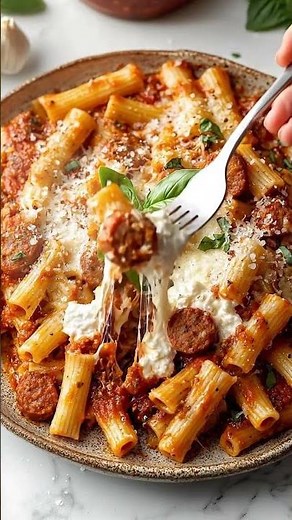 🍝🧀 Cheesy Sausage Baked Rigatoni By Bella