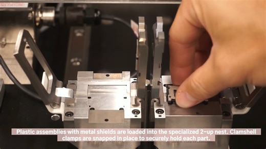 Heat Staking a Metal Shield to an Electrical Sub-Assembly