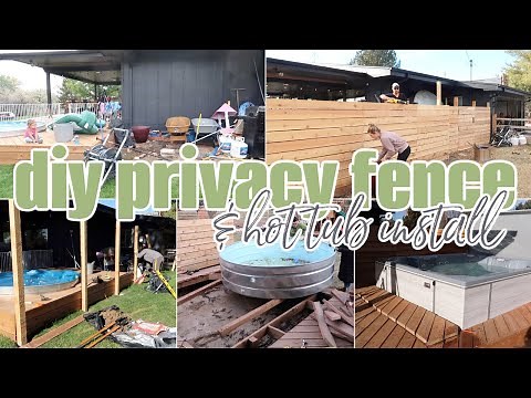 DECK TRANSFORMATION| BUILDING A PRIVACY FENCE | HOT TUB INSTALL | DENISE BANGIYEV