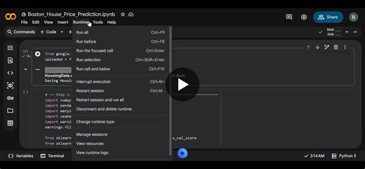 #shadowfox #aimlintern #machinelearning #python #datascience #bostonhousing #regression #sklearn #googlecolab #100daysofml #mlproject #opentowork | Bhumi Bhavsar