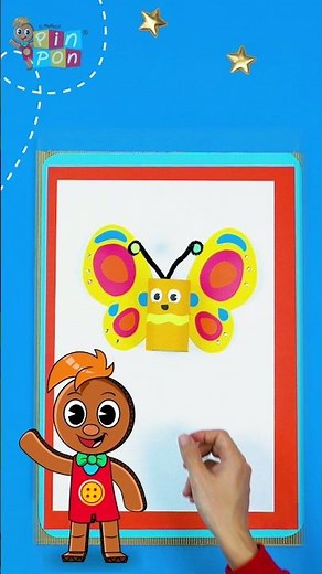 Crea una mariposa de papel con Pin Pon. ✂️ #Manualidades #PinPon