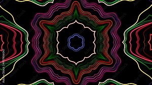 4K Abstract animated background with neon RGB color lines and stripes. Motion graphic