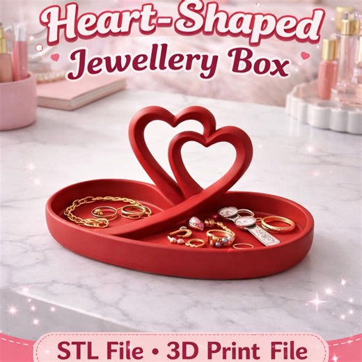 Heart Jewelry Box STL File | 3D Printed Jewelry Organizer | Romantic Gift - Etsy