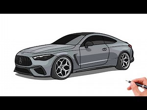 How to draw MERCEDES CLE 53 AMG / drawing Mercedes 2024 car