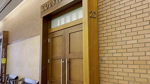 Richmond County courthouse interior courtroom door tilt with sound