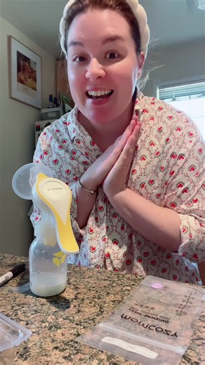 Day ✌️ of my freezer challenge!! I tried morning pumping after feeding baby girl today. Adding another ounce to the stash 🥰 I’m using my @Medela hand pump and @Momcozy Official storage bags! #pumpingmom #freezerstash #liquidgold #breastfeedingjourney