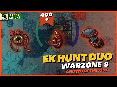 TIBIA: EK HUNT DUO WARZONE 8 (GROTTO OF THE LOST) - LAVAFUNGUS