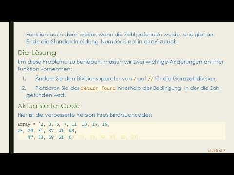 Behebung Ihrer Binary Search-Implementierung in Python