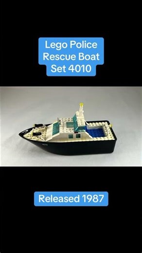 Lego Police Rescue Boat. Set 4010. Released 1987. Stop Motion Build & Animation. #lego #80stoys #80s