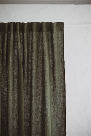 Handmade Natural Linen Window Curtain – Custom Size Panel With Multifunctional Heading Tape, Linen Drapes for Bedroom & Living Room. - Etsy