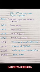 BSC 1st semester physics syllabus 2025#msuuniversity