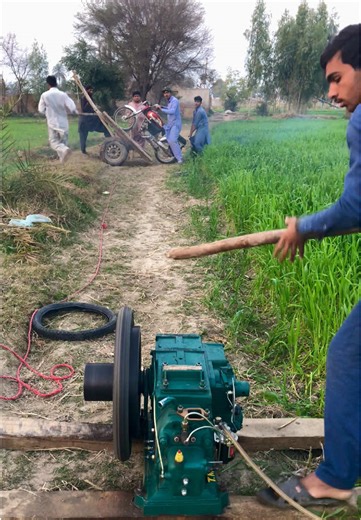 Green Mental Man starting diesel engine help Experiment