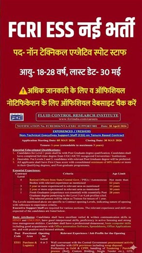 FRCI ESS भर्ती।