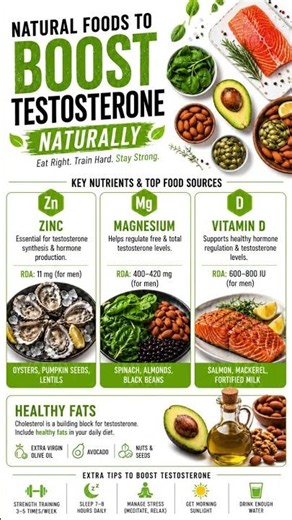 🔥 Top Foods That Boost Testosterone Naturally | Best Testosterone Boosting Diet