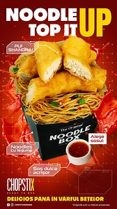 Let's Noodle Up🥢! Noodles cu topping Pui Shanghai și sos la alegere 🤤 ! Adăuga și băutura ta preferată cu doar 5.99🥳😍 #asian #chopstixromania #noodles #topping #noodleup #noodlespuishanghai #topitup #foodie #foodofbucharest #deliciousfood #goodfood #goodmood #chopstix | Chopstix Romania