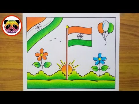 Independence Day Drawing / Independence Day Drawing Easy Steps / Independence Day Poster Drawing